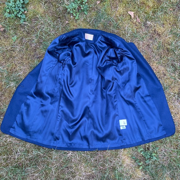 Vintage Pendleton Solid Dark Blue Wool Button Blazer Jacket - Picture 6 of 12